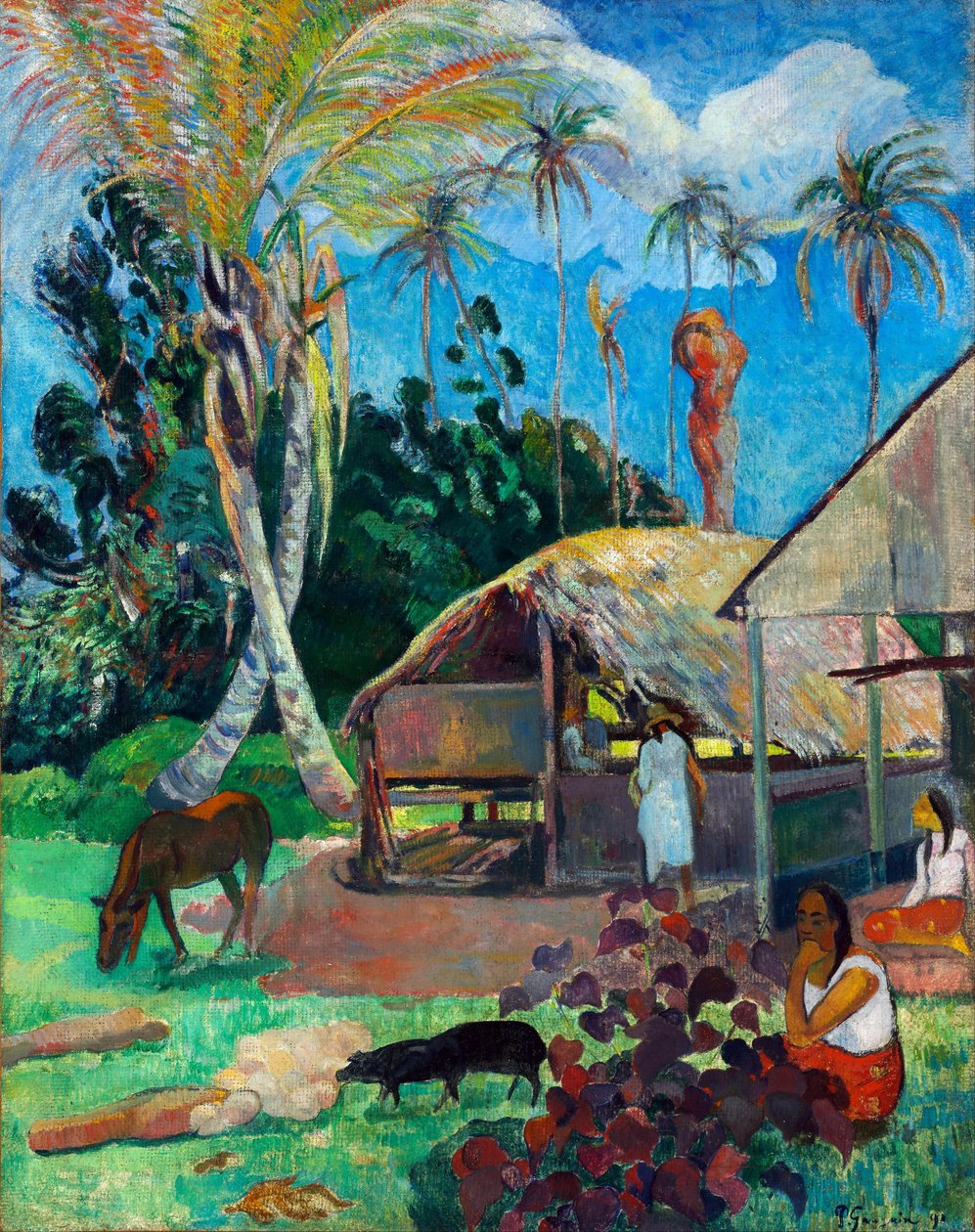 The Black Pigs - The Black Pigs - Gauguin, Paul Eugene Henri (1848-1903) - 1891 - Olej na plátně - 91x72 - Muzeum Szepmuveszeti, Budapešť od Paul Gauguin