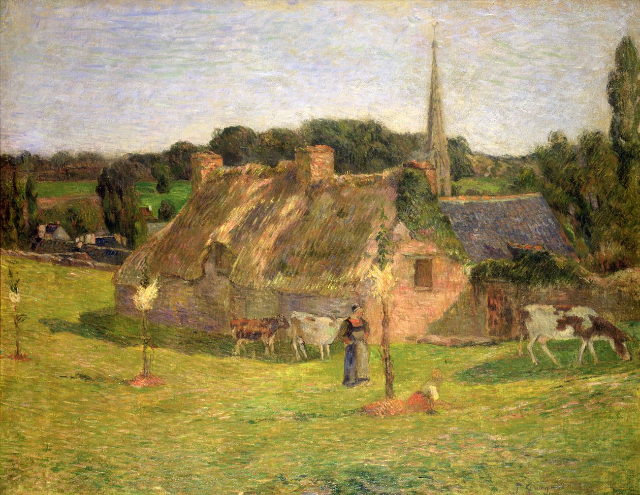 Lollichonovo pole a kostel Pont-Aven, 1886 od Paul Gauguin