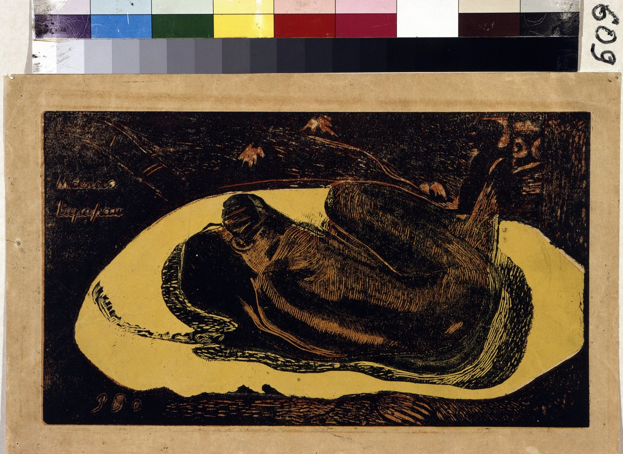 Manao Tupapau (Duch mrtvých bdí). Rytina Paula Gauguina (1848-1903) od Paul Gauguin