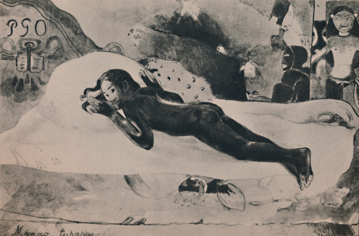Manao Tupapau Hodinky Duch mrtvých, kolem roku 1892, 1946 od Paul Gauguin