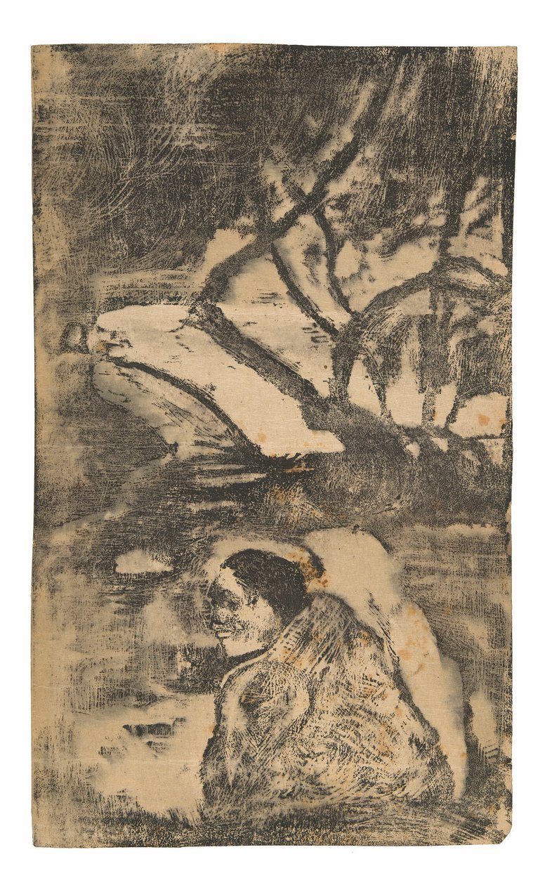 Maorská žena v lese od Paul Gauguin