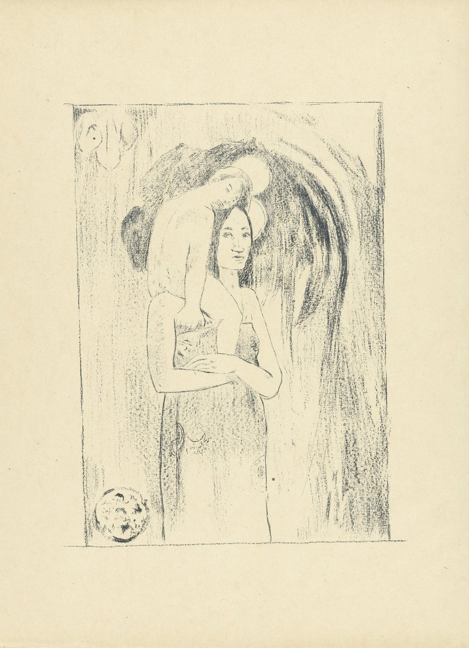 Maria položí Kind Já Orana Maria Panna a dítě The Trial (název série) od Paul Gauguin