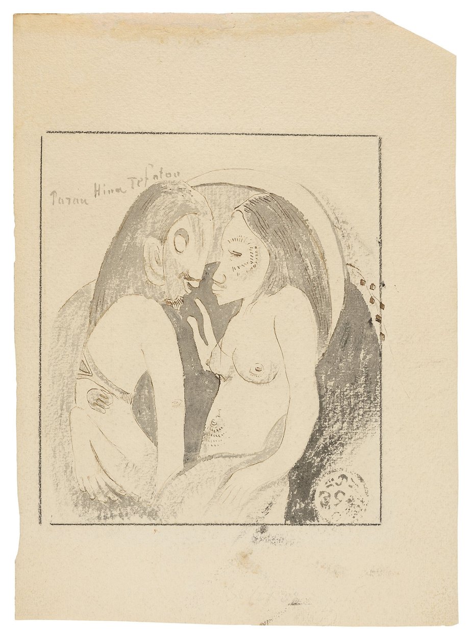 Parau Hina Tefatou (Slova mezi bohyní Měsíce a Bohem Země) od Paul Gauguin