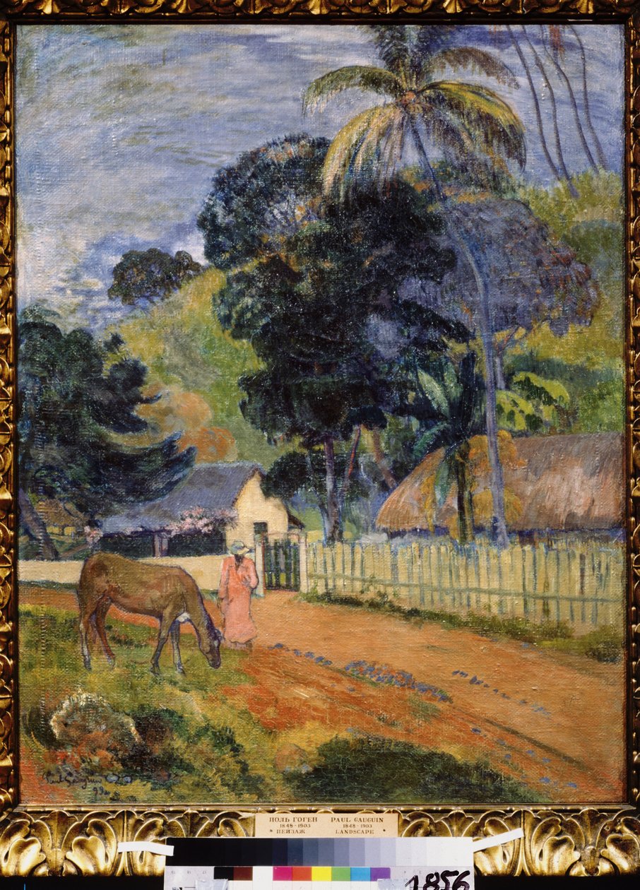 "Krajina, kůň na cestě" (Krajina. Kůň na cestě) Malba Paula Gauguina (1848-1903) 1899 Post-impresionismus Rozměr. 94x73 cm Puškinovo muzeum Moskva od Paul Gauguin