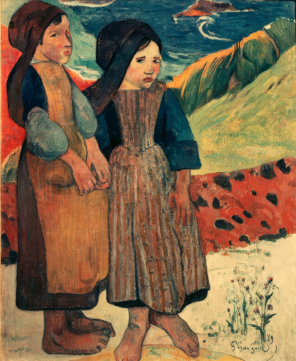 Malí Bretonci u moře od Paul Gauguin