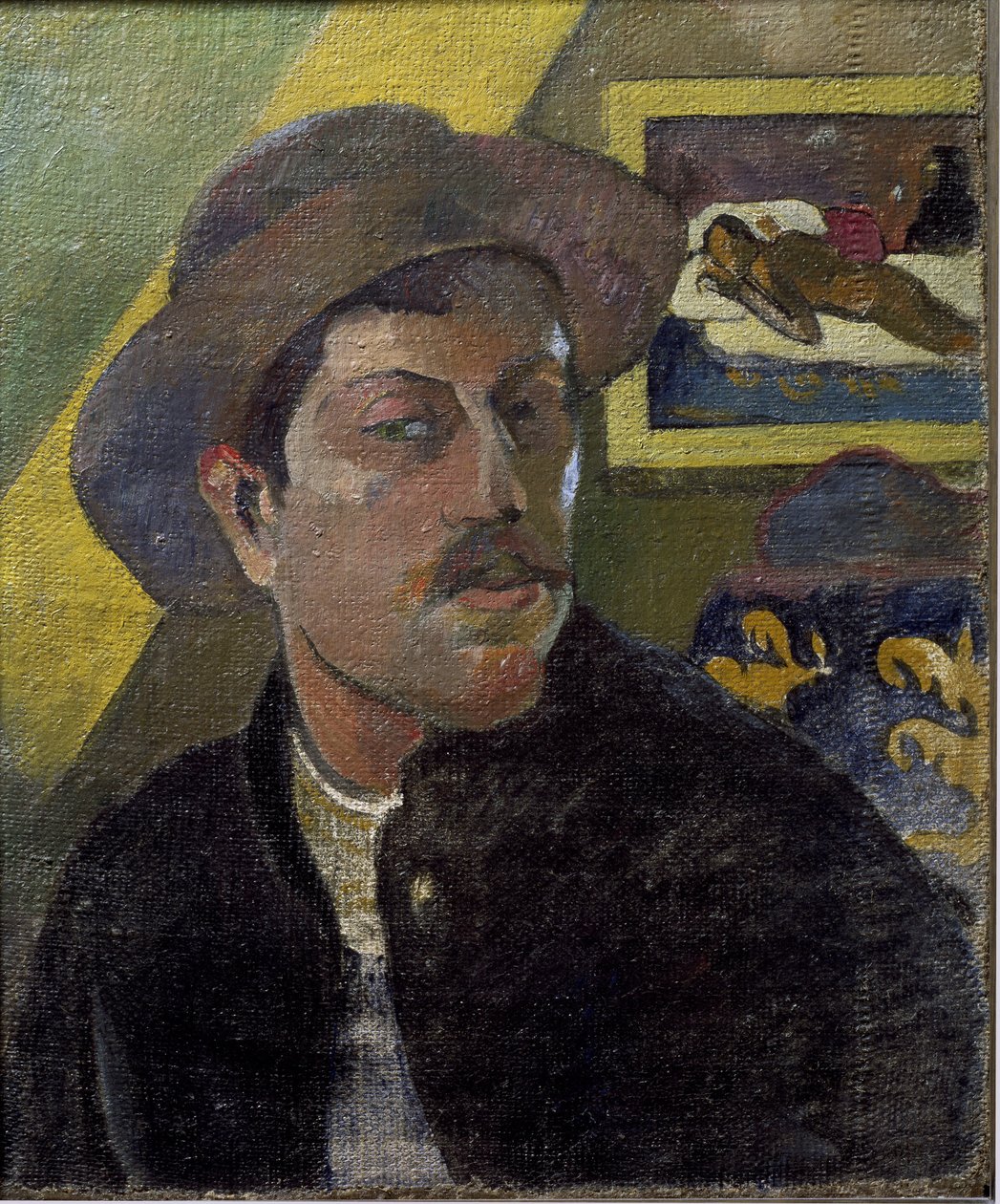 Portrét umělce s kloboukem - olej na plátně od Paul Gauguin