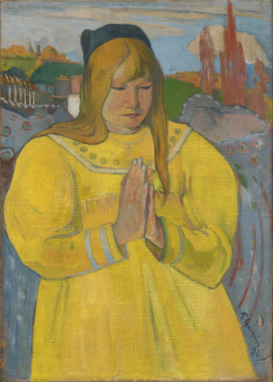 Modlící se bretaňská dívka / Mladá křesťanská dívka od Paul Gauguin