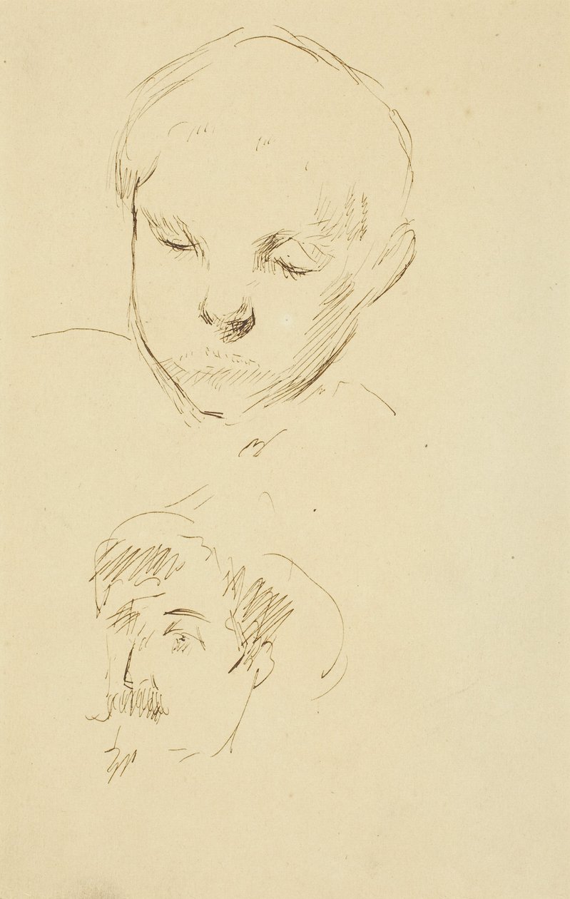 Profil chlapce a autoportrét [recto] od Paul Gauguin