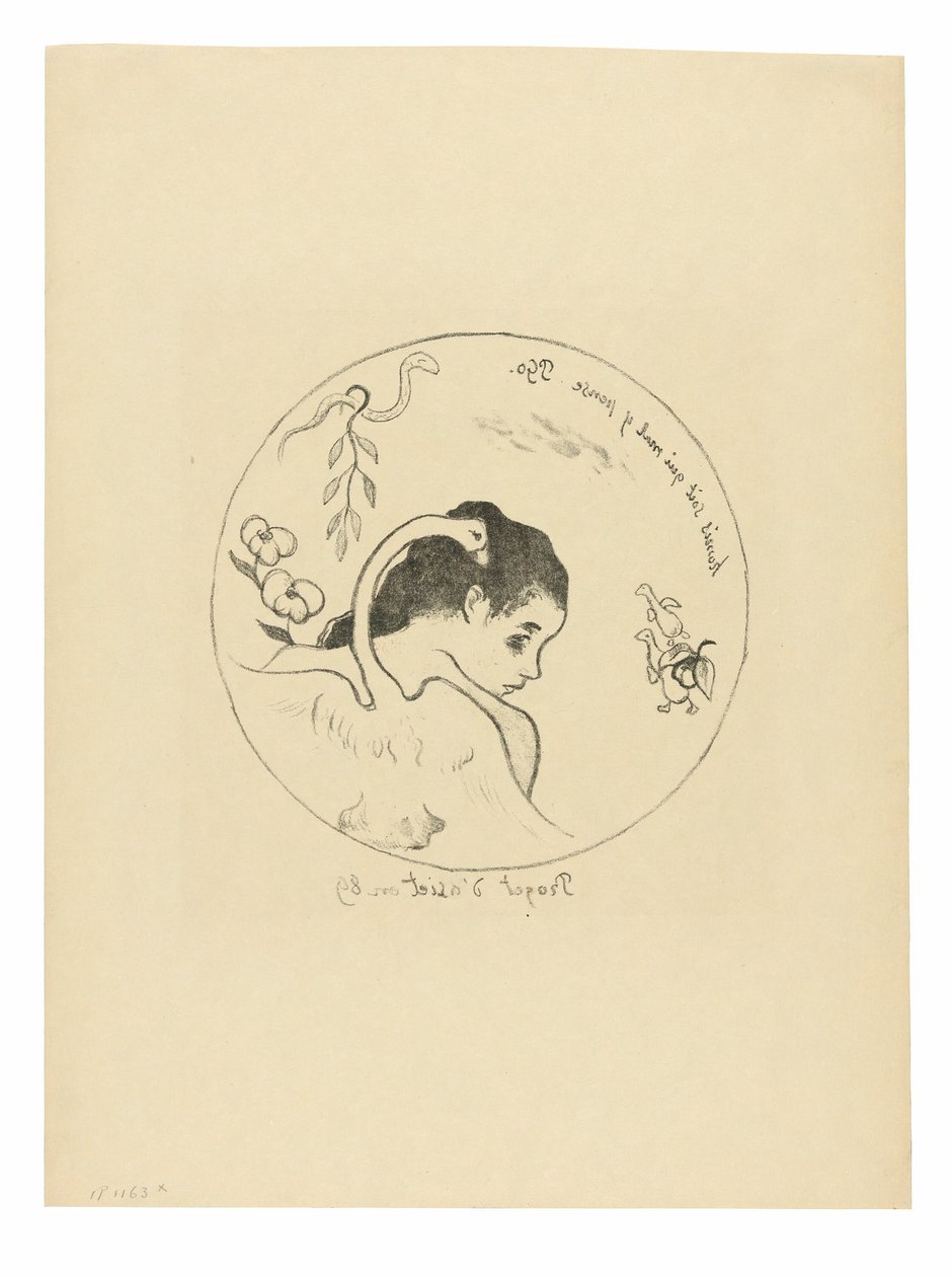 Projet d’assiette (Leda) (Design for a Tale [Leda]), frontispis z Volpini Suite od Paul Gauguin