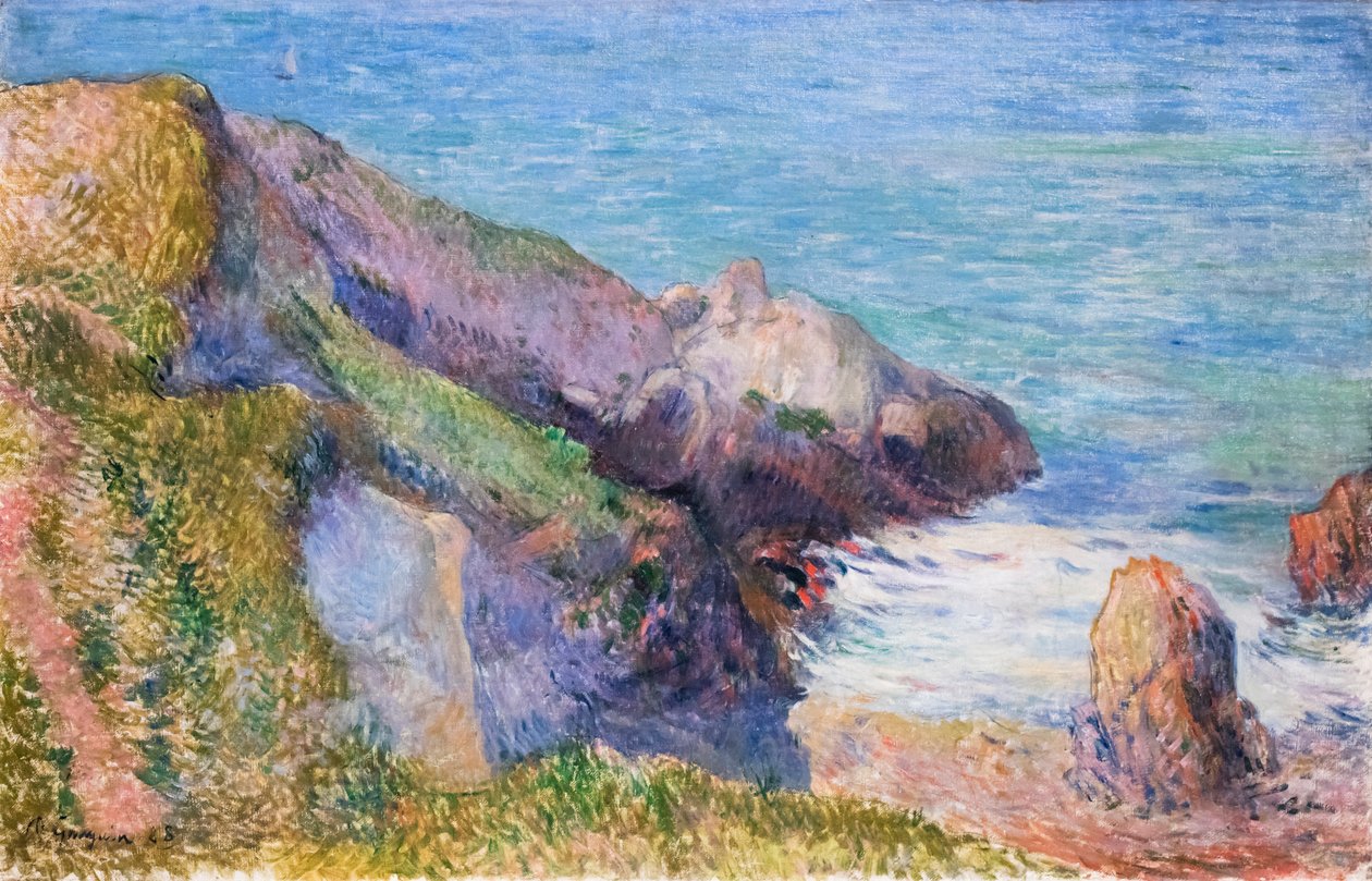 Skály na bretaňském pobřeží od Paul Gauguin