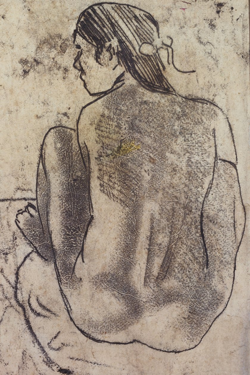 Sedící tahitský akt zezadu, kolem roku 1902 od Paul Gauguin