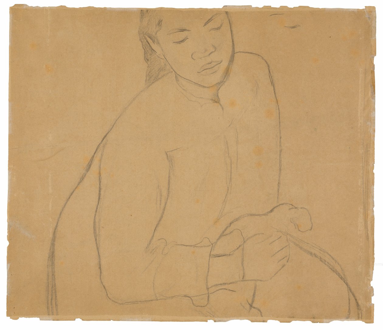 Sedící Tahitská žena (související s obrazem Te faaturuma [Snění]) od Paul Gauguin