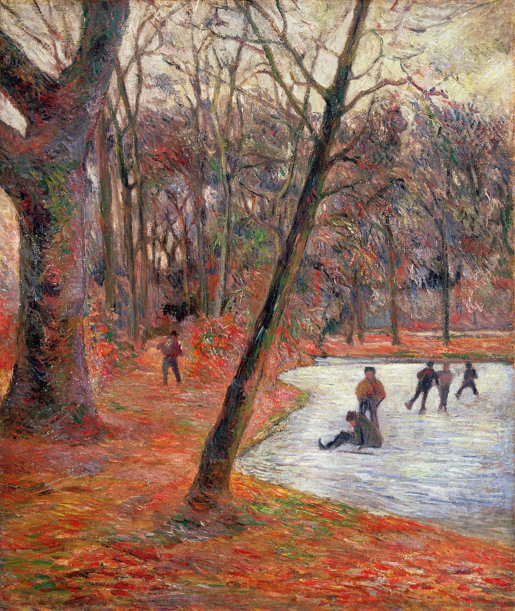 Bruslaři v parku Frederiksberg od Paul Gauguin
