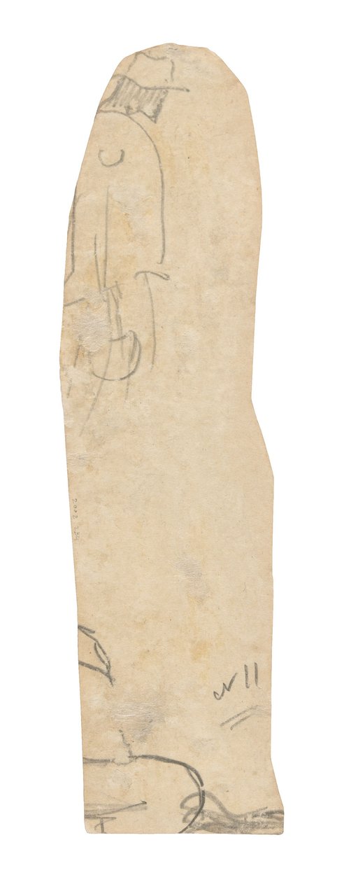 Skica muže s kloboukem a fragment ženského ramene od Paul Gauguin