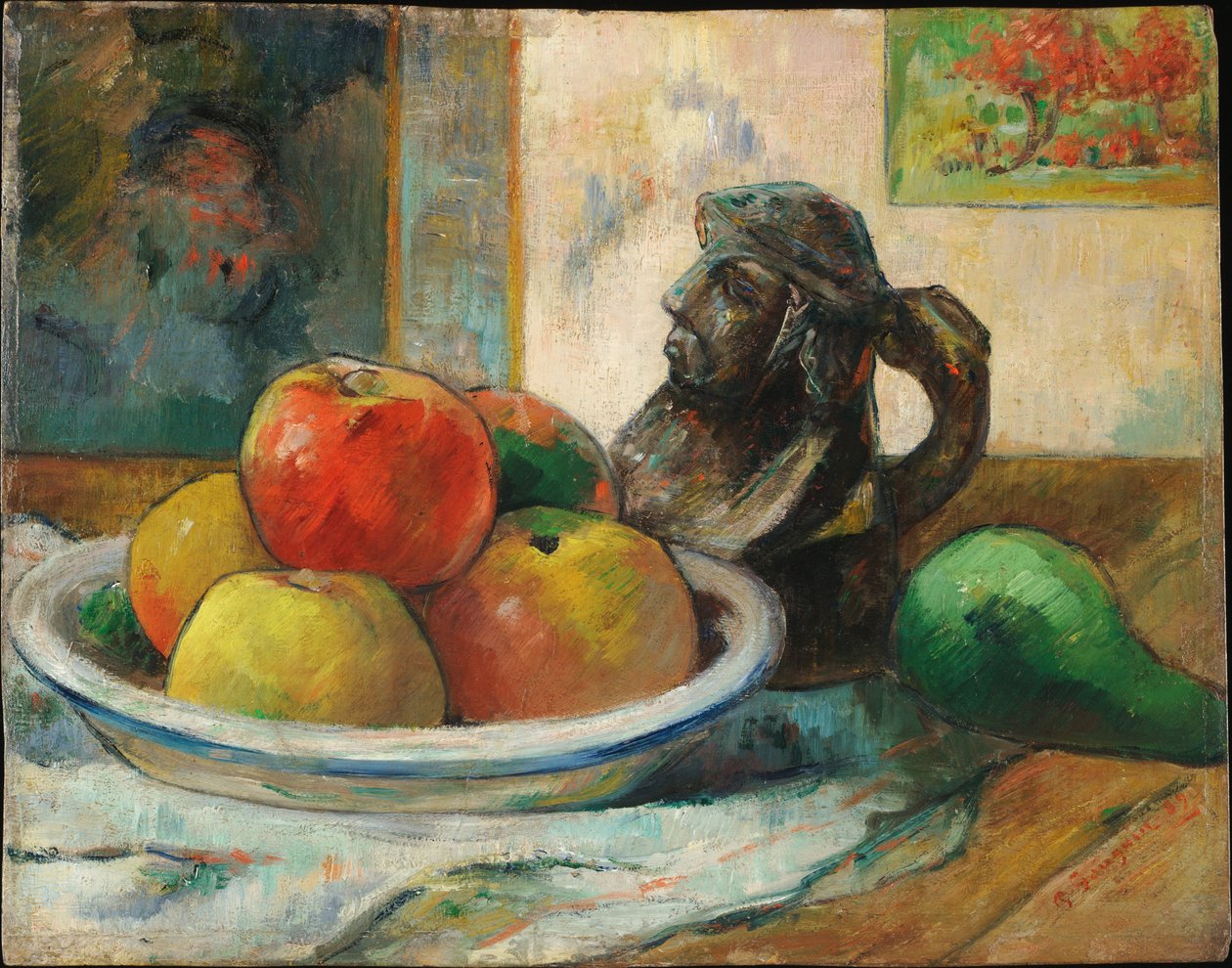 Zátiší s jablky, hruškami a džbánem od Paul Gauguin