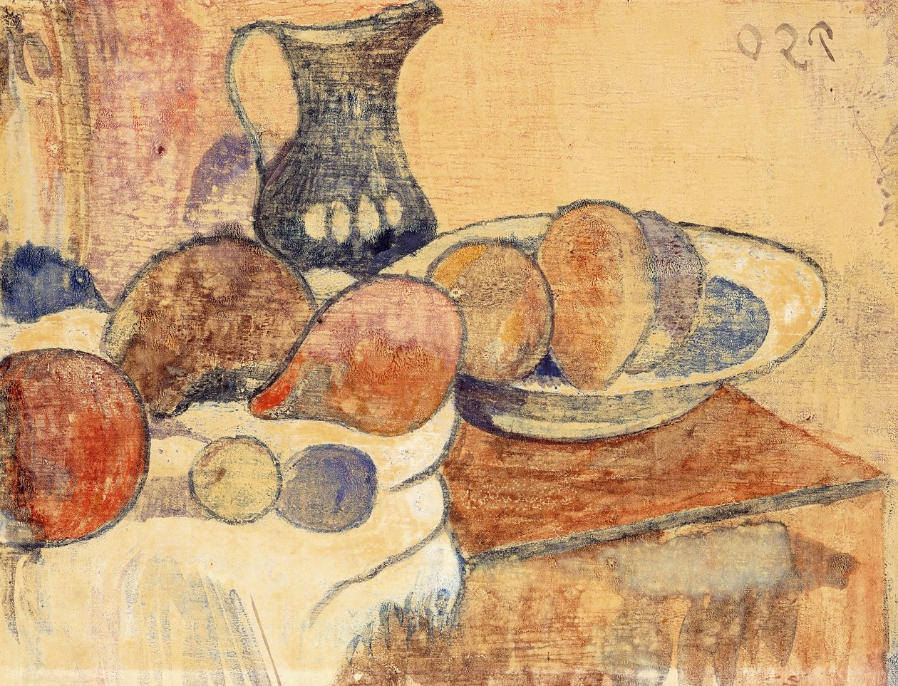 Zátiší se džbánem a ovocem; Zátiší s džbánem a ovocem, c.1899 od Paul Gauguin