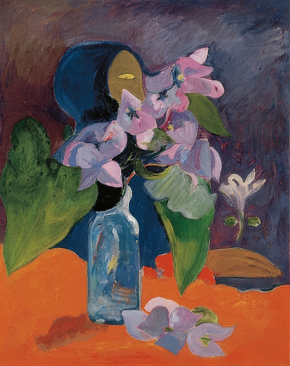 Zátiší s květinami a idolem. Kolem roku 1892 od Paul Gauguin