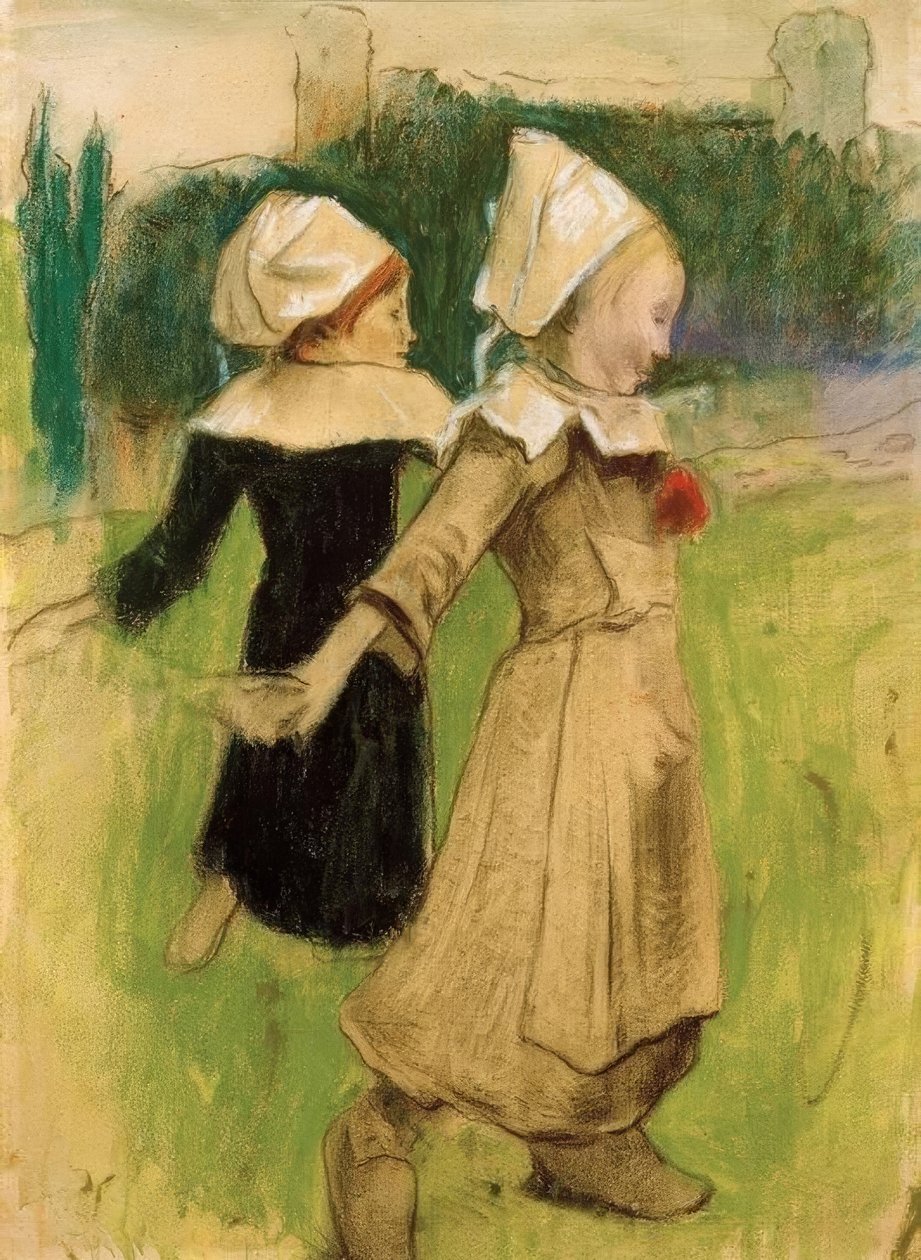 Studium pro: Bretonské dívky tančí, Pont- Aven) od Paul Gauguin