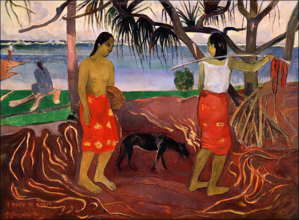 Tahiti: I Raro Te Oviri (Pod pandánem), Paul Gauguin (1891) od Paul Gauguin
