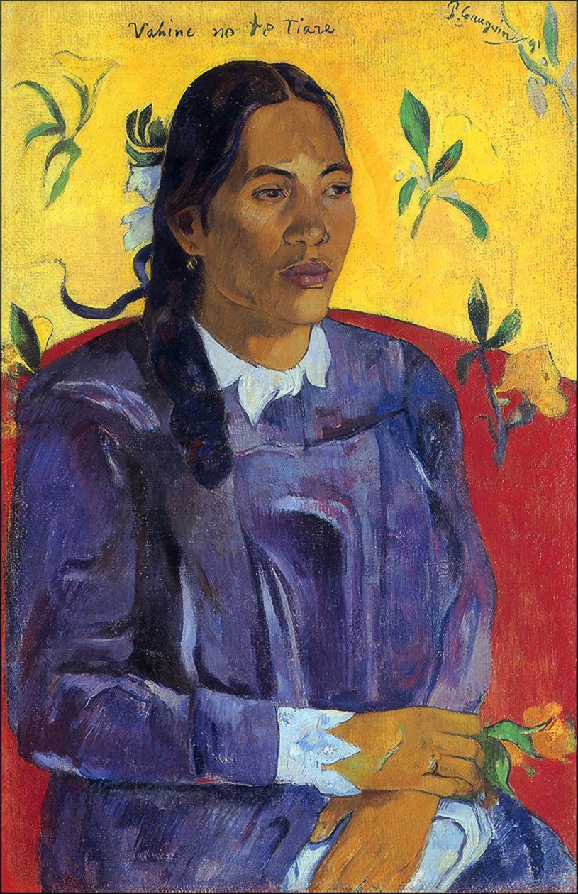 Tahiti: Vahine No Te Tiare (Žena s květinou), Paul Gauguin (1891) od Paul Gauguin