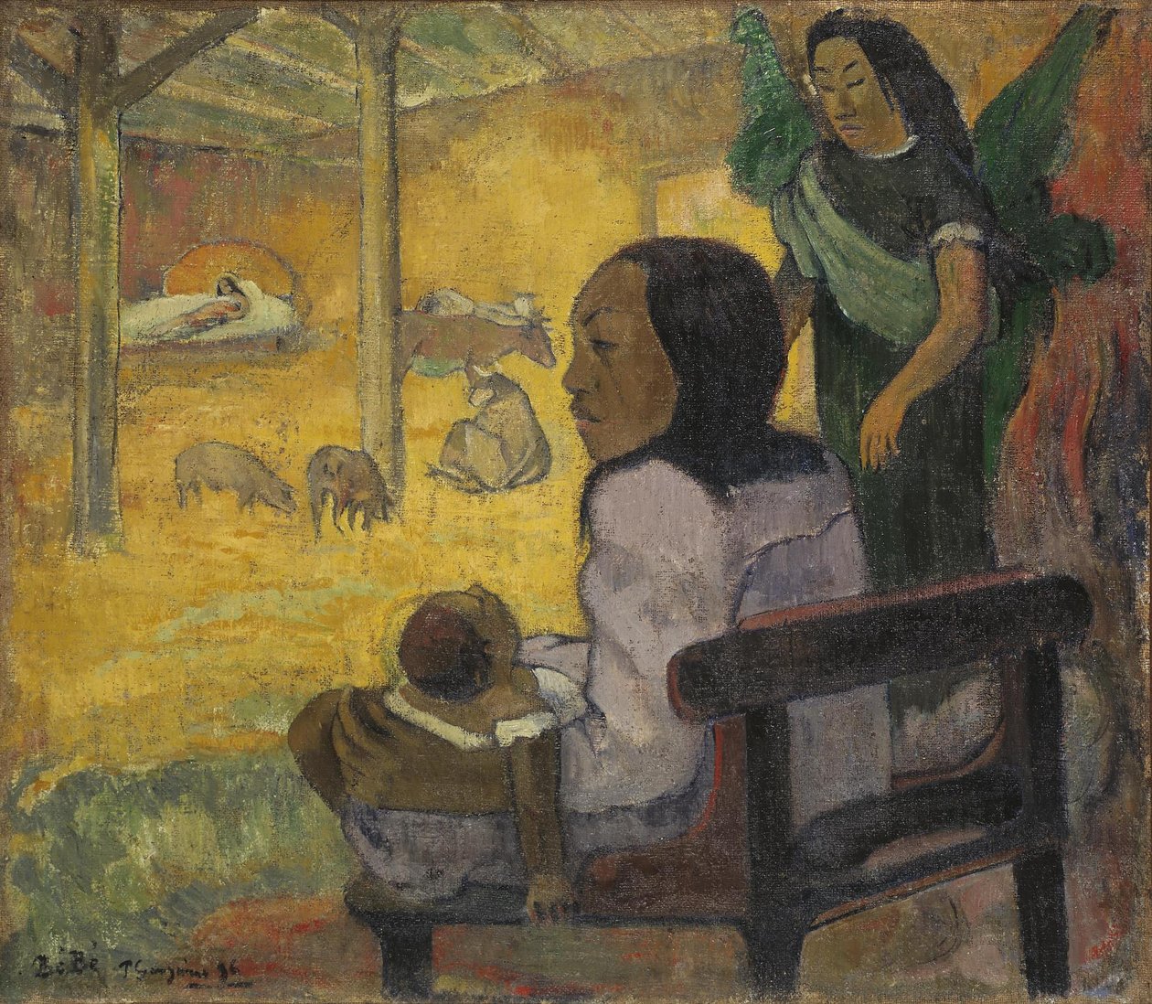Tahitsky: Bé bé (Pēpe) Be Be (Narození) od Paul Gauguin