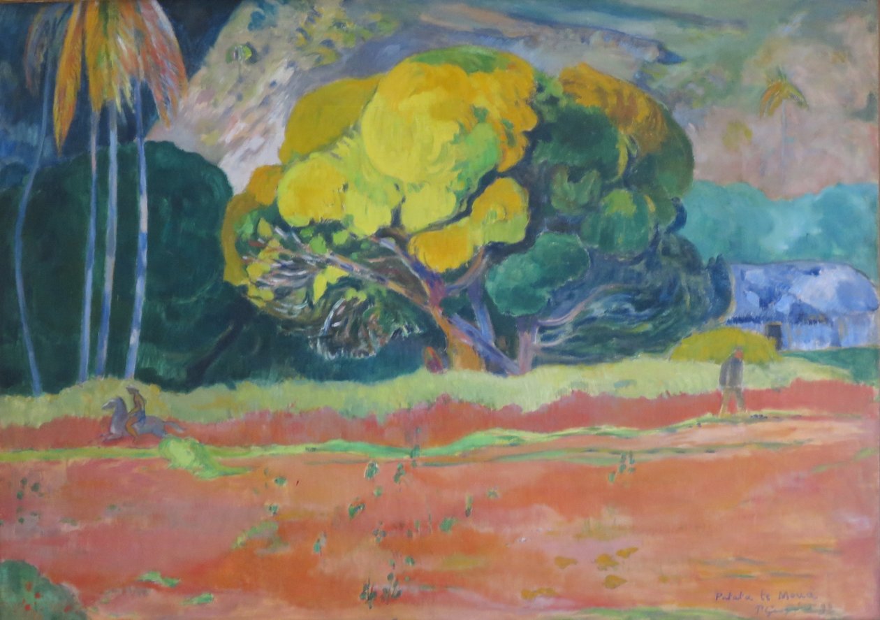 Tahitština:  Fatata te moua Na úpatí hory od Paul Gauguin