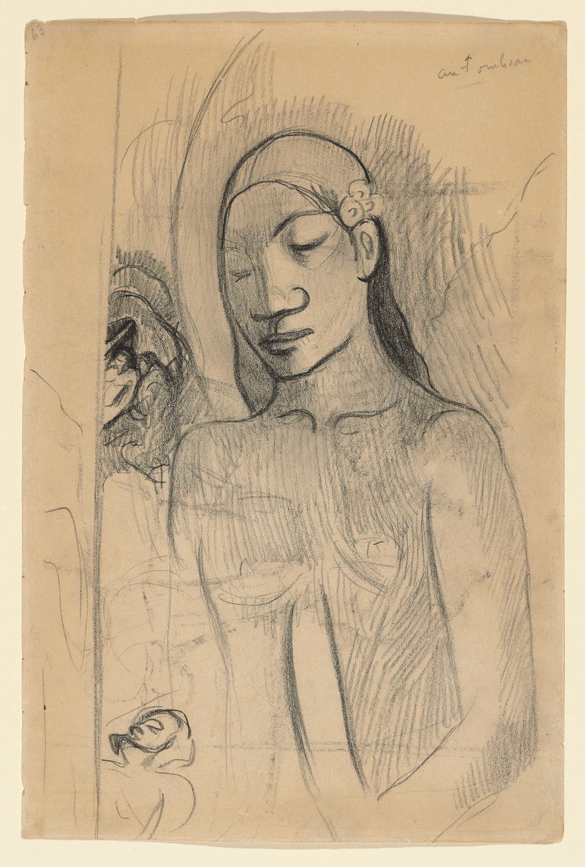 Tahitská postava, kolem 1895-96 od Paul Gauguin