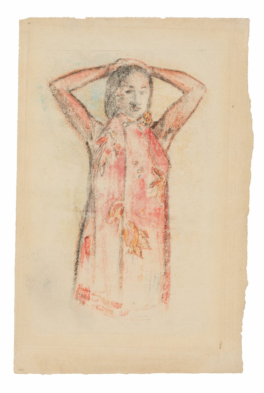 Tahitská dívka v růžovém Pareu od Paul Gauguin