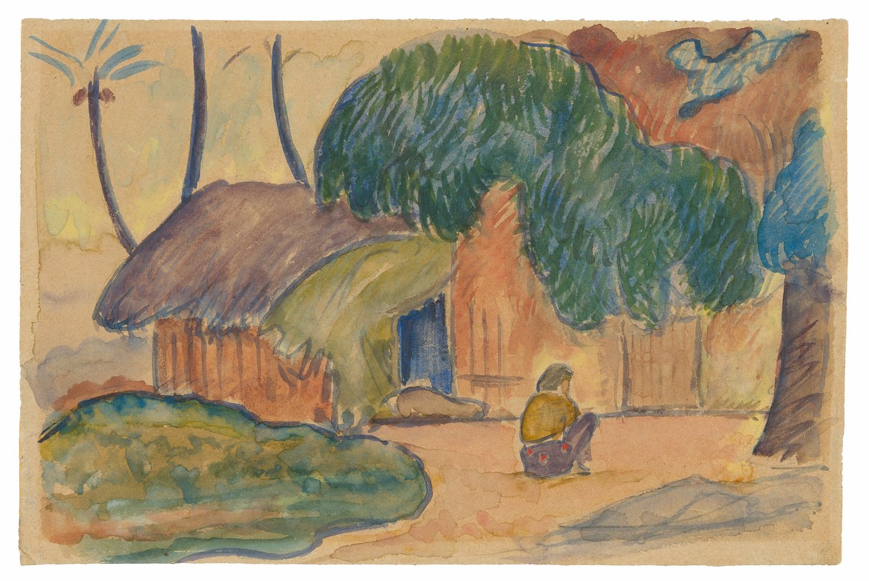 Tahitská chata od Paul Gauguin