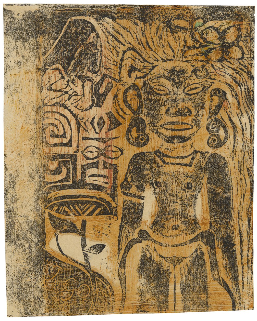 Tahitský idol, bohyně Hina, 1894-95 od Paul Gauguin