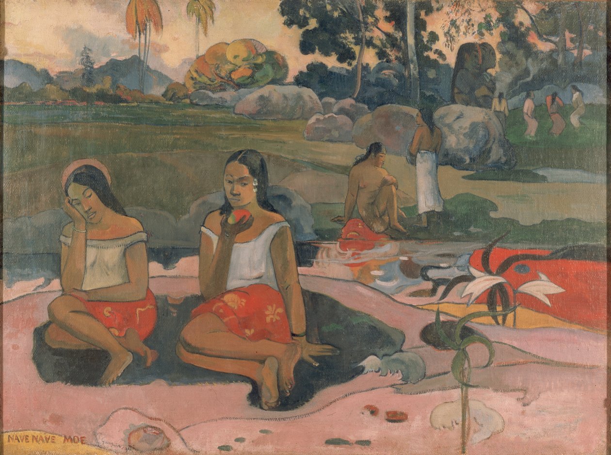 Tahitština:  Nave nave moe Posvátný pramen: Sladké sny od Paul Gauguin