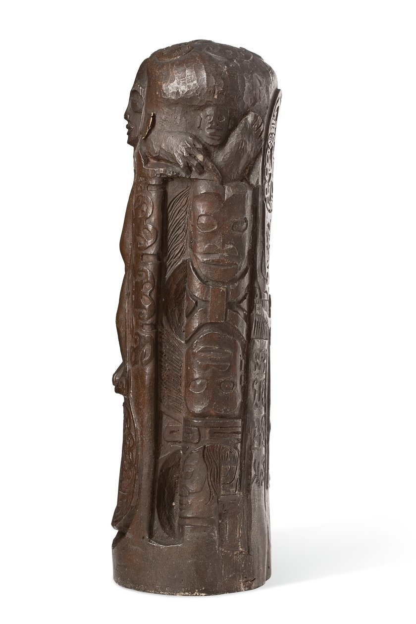 Tahitský totem Krista na kříži, po roce 1894 (patinovaná omítka) od Paul Gauguin