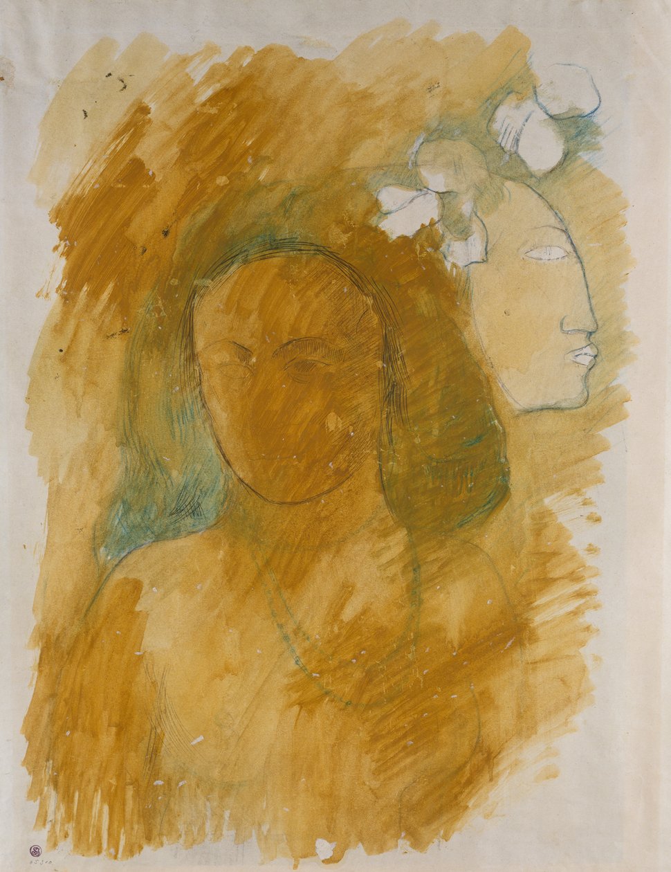 Tahitianische Frau mit bösem Geist od Paul Gauguin