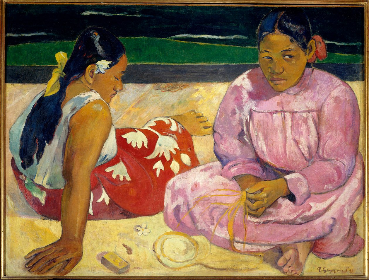 Tahitské ženy nebo Na pláži od Paul Gauguin