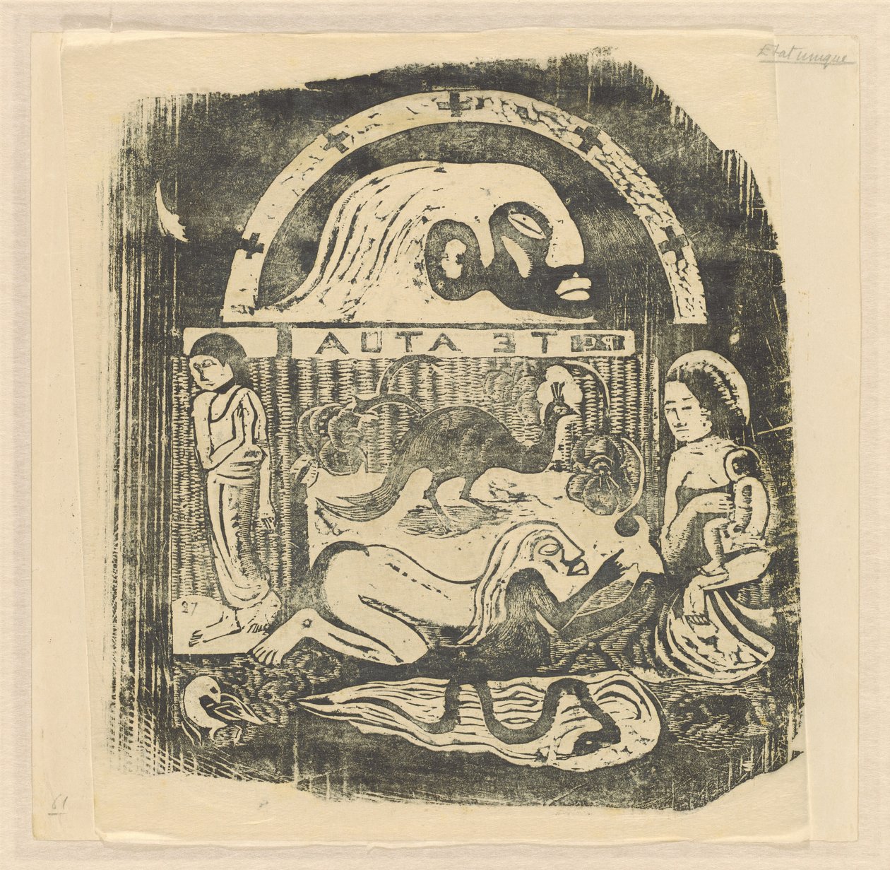 Malý talíř Te Atua (bohové) [recto] od Paul Gauguin