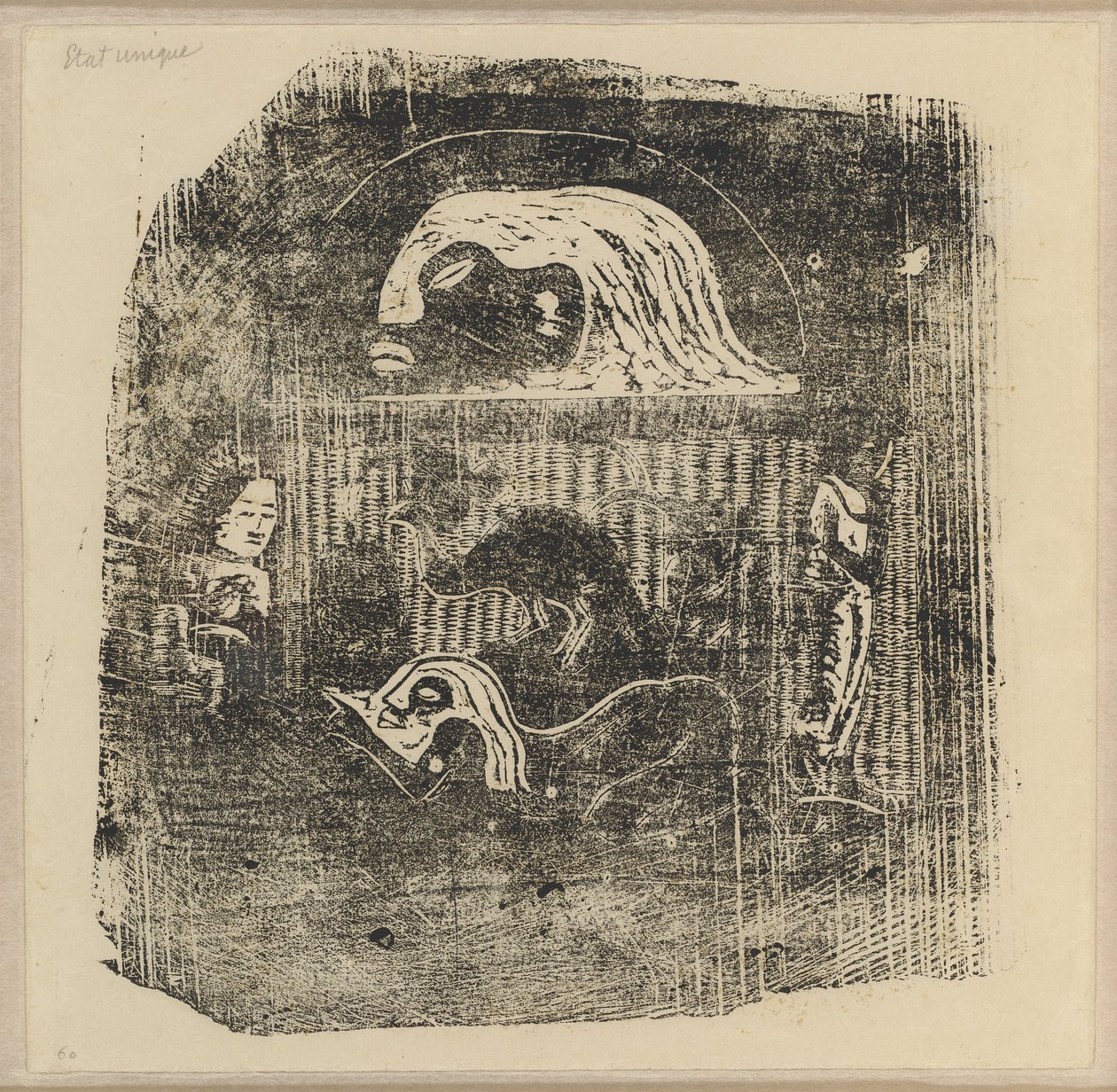 Malý talíř Te Atua (Bohové) [verso] od Paul Gauguin