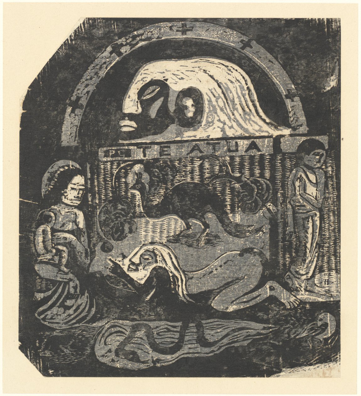 Te Atua The Gods Small Plate, v roce 1895 nebo později. od Paul Gauguin