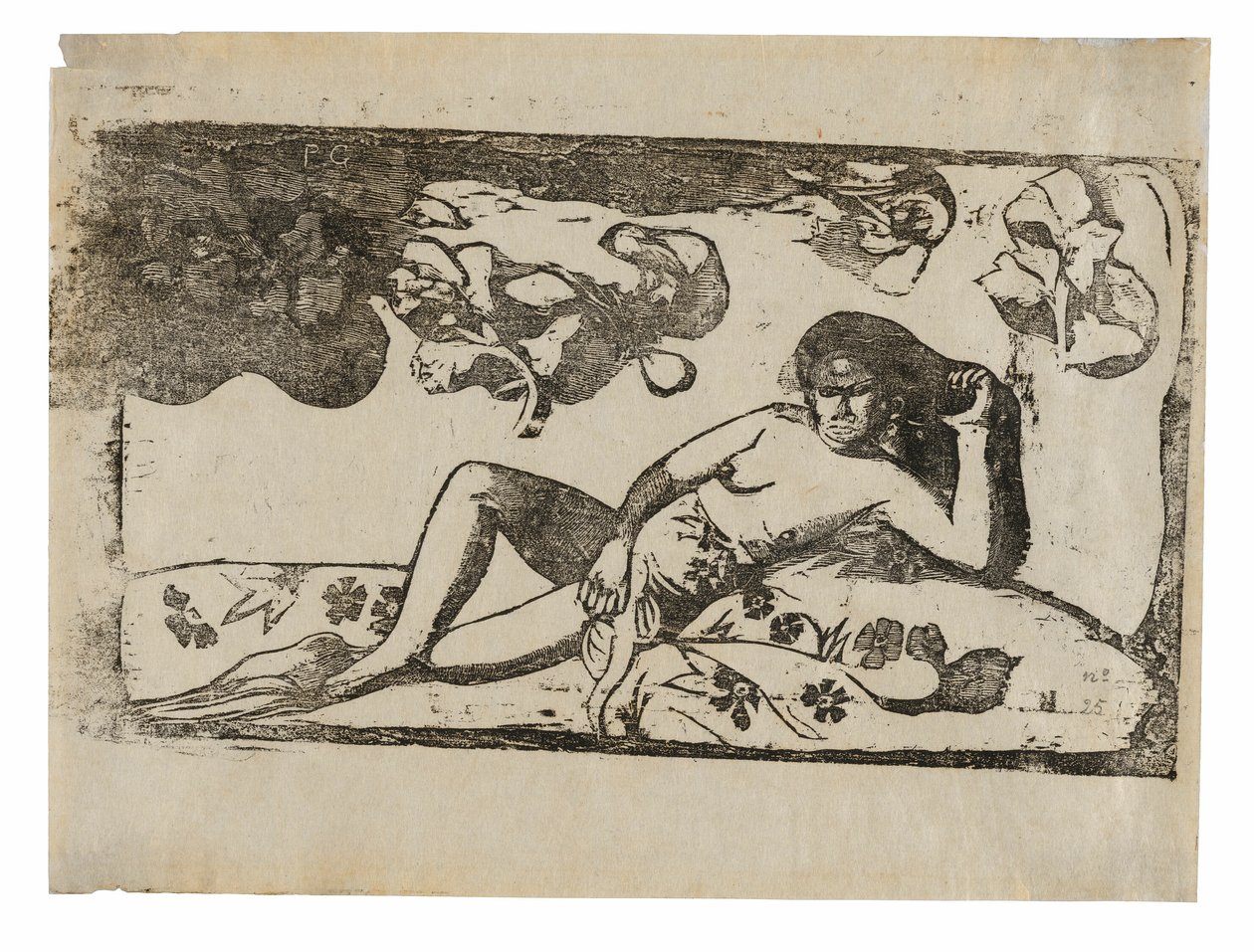 Te arii vahine-opoi (Žena s mangovníkem), ze sady pozdních dřevotisků od Paul Gauguin