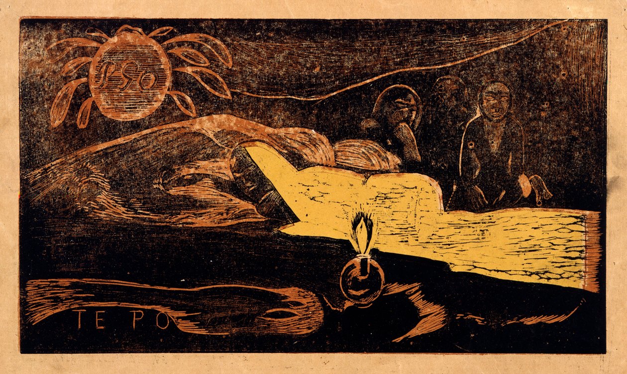 Te po. La grande nuit Ze série Noa Noa, 1893-1894 od Paul Gauguin