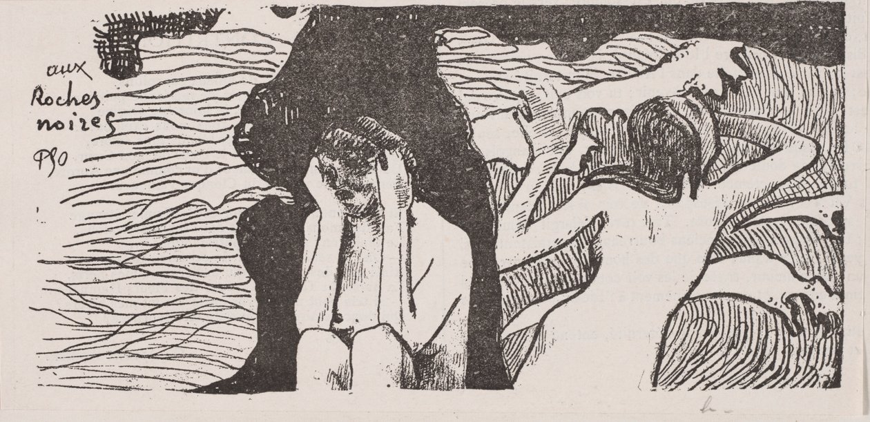 Černé skály. od Paul Gauguin