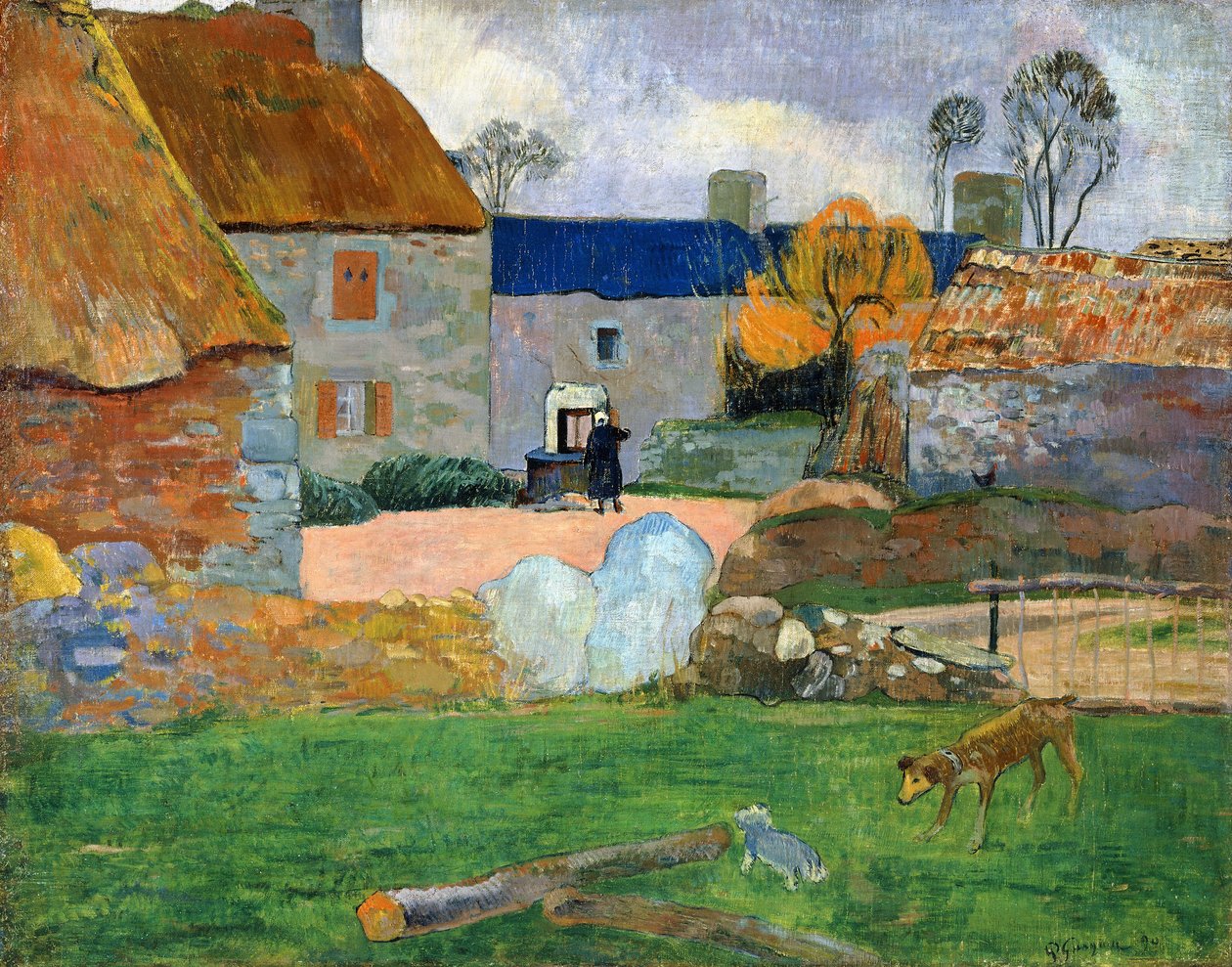 Modrá střecha nebo farma Pouldu, 1890 od Paul Gauguin