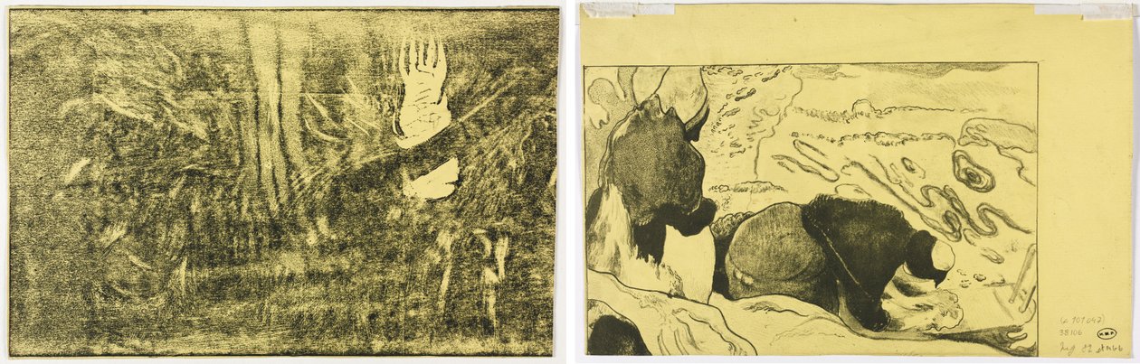 Ďábel mluví (Mahna No Varua Ino) (recto); Dámské praní prádla (verze) od Paul Gauguin