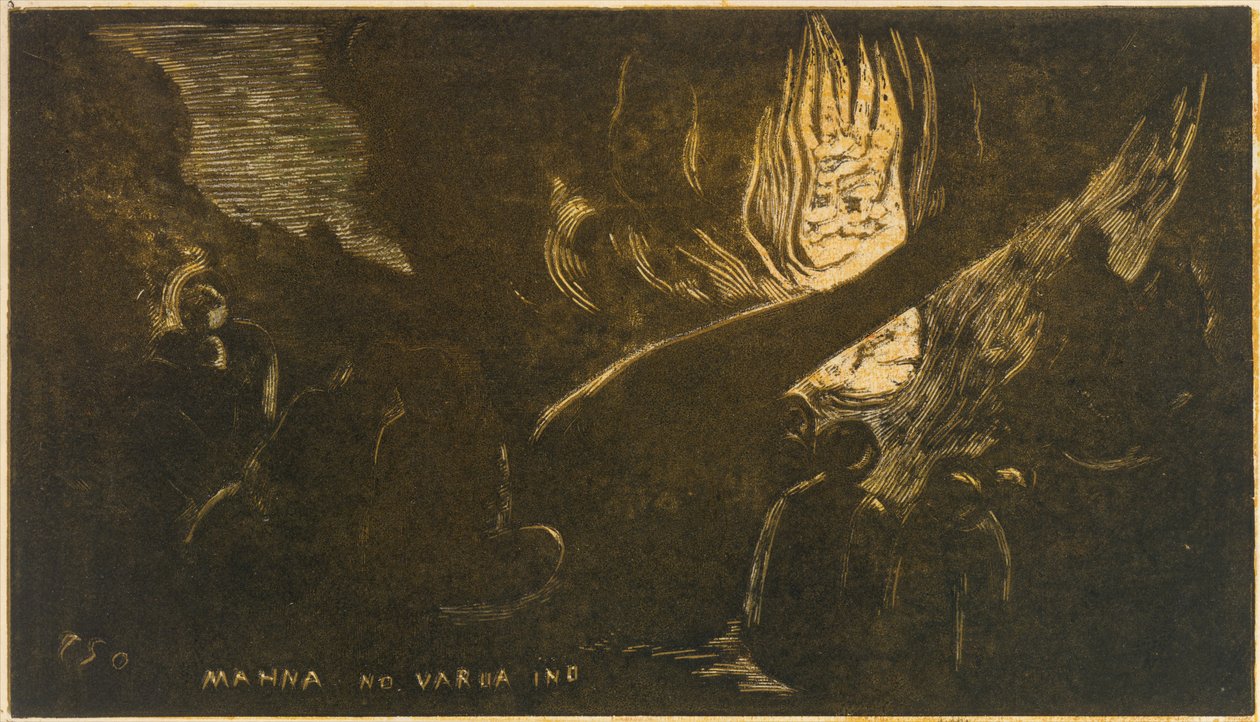 Ďábel mluví Mahna No Varua Ino, z vůně Noa Noa, 1893-94., 1893-94. od Paul Gauguin