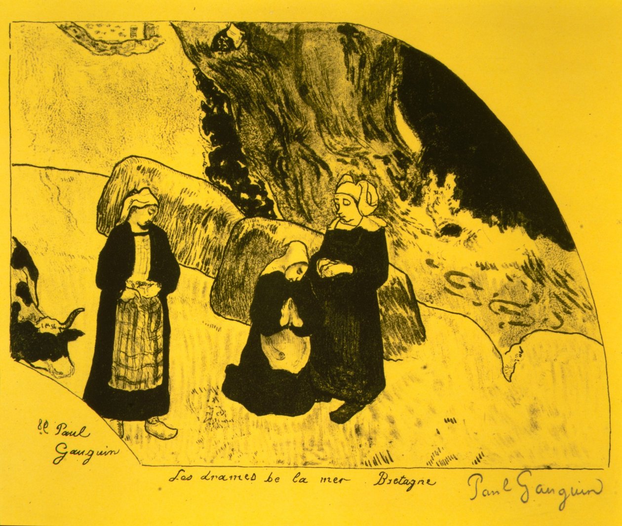 Drama moře, Bretaň, z Volpini Suite: Dessins lithographiques, 1889., 1889. od Paul Gauguin