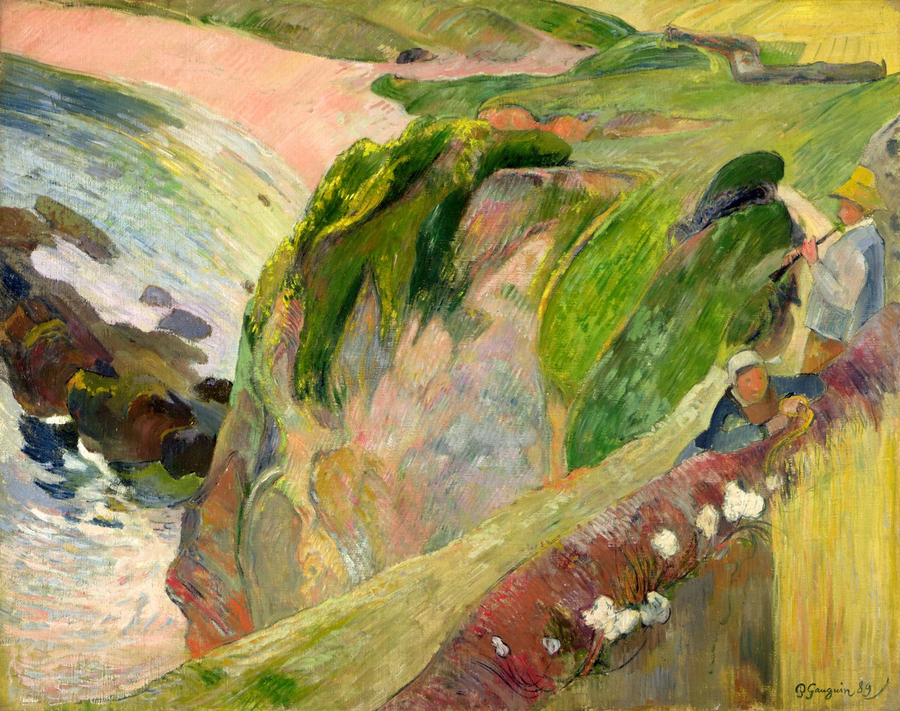 Flageolet Player on the Cliff od Paul Gauguin