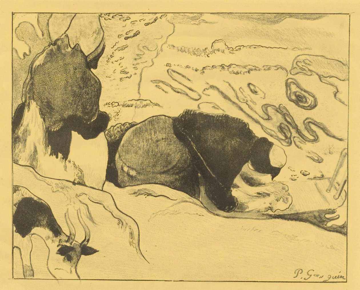 Prádelny od Paul Gauguin