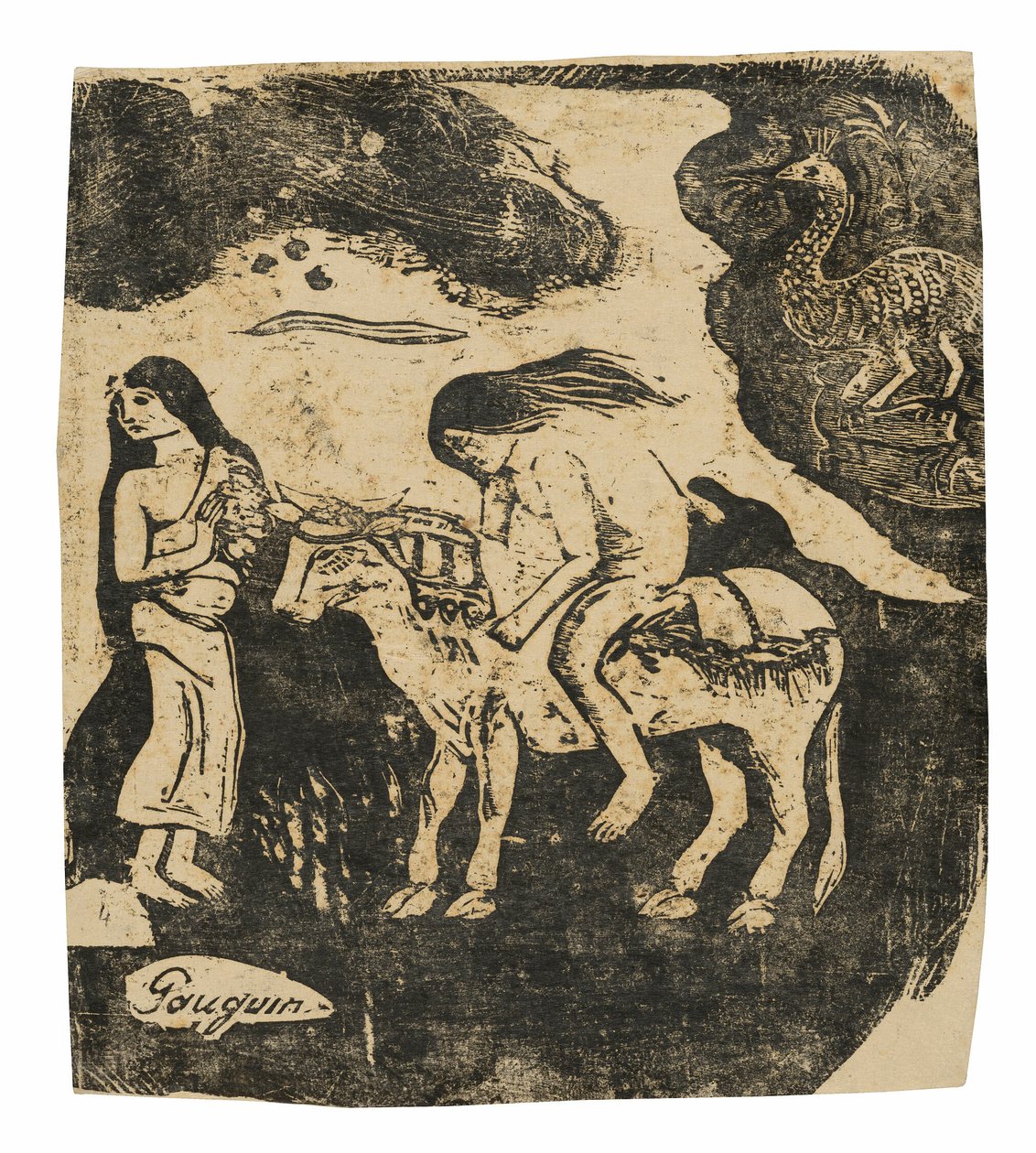 Znásilnění Evropy, ze sady pozdních dřevotisků od Paul Gauguin