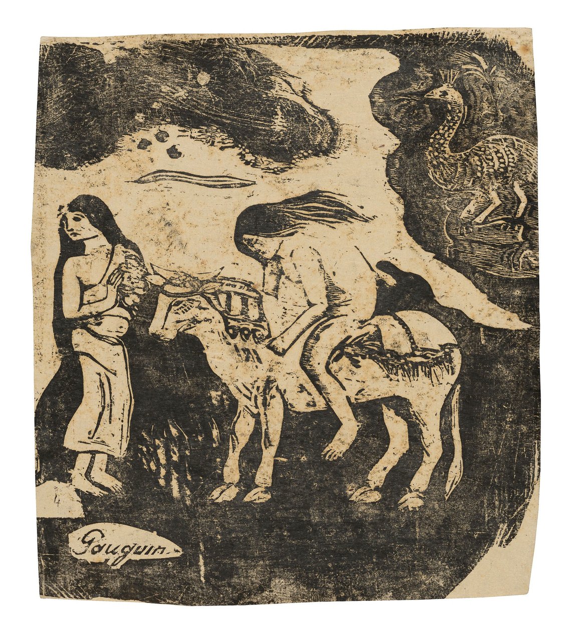 Znásilnění Evropy, ze sady pozdních dřevotisků od Paul Gauguin