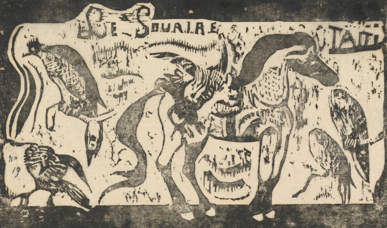 Titulní strana pro Le Sourire Název úsměvu, v roce 1895 nebo později. od Paul Gauguin