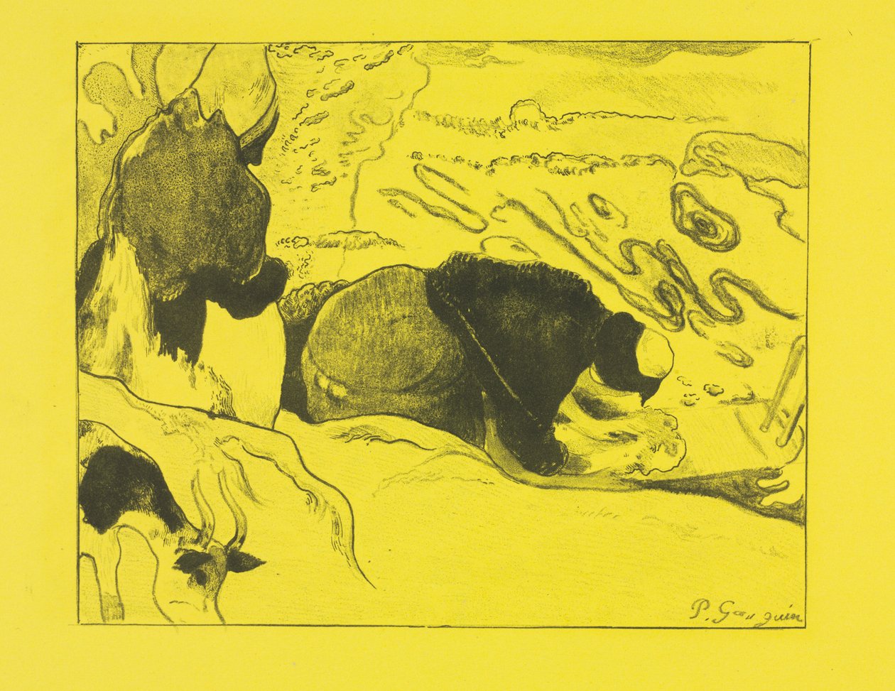 Volpini Suite: Laundreses (The Washers) od Paul Gauguin
